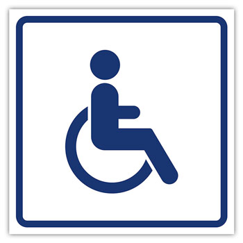 Визуальная пиктограмма «Доступность для инвалидов на коляске», B90 (полистирол 3 мм, 200х200 мм)